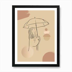 Woman Holding Umbrella Art Print