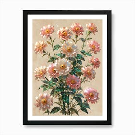 Pink Chrysanthemums Art Print