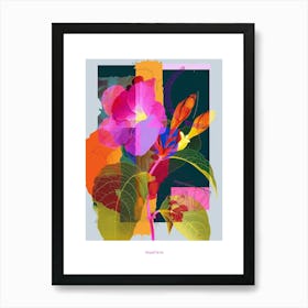 Impatiens 1 Neon Flower Collage Poster Art Print