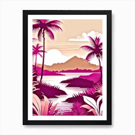 Tropical Landscape With Palm Trees 5 Art Print