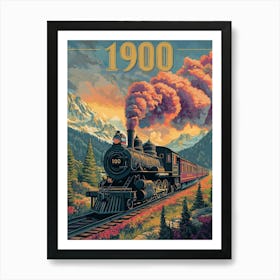 Aihrgdesign A Vintage Poster Of A Steam Locomotive In 1900 Tr C8bbd073 8616 40a0 Bdf3 Dfaa7edf89ff 2 Art Print