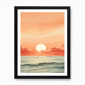 Bateau Bay Beach Australia At Sunset Golden Tones 4 Art Print