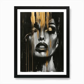 Gold And Black 69 Art Print