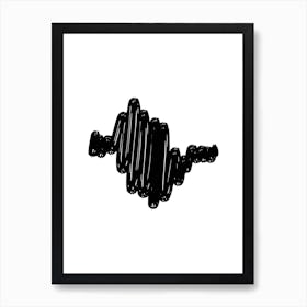 Black Soundwave Art Print