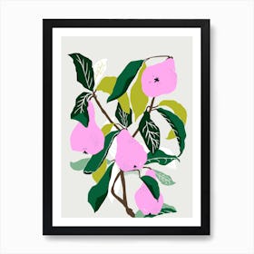 Pears in pink Art Print