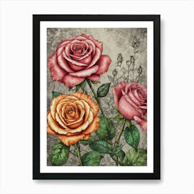 Three Roses Art Print