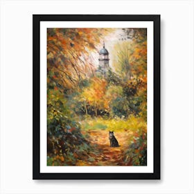 Painting Of A Cat In Kew Gardens, United Kingdom In The Style Of Impressionism 03 Art Print
