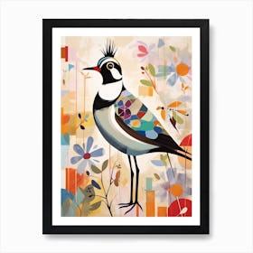 Bird Painting Collage Lapwing 2 Art Print