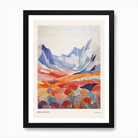 Ben Nevis Scotland 4 Colourful Mountain Illustration Poster Art Print