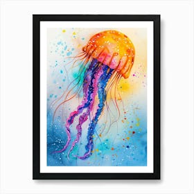 Jellyfish Colourful Watercolour 1 Art Print