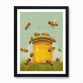 Andrena Bee Storybook Illustration 9 Art Print