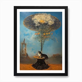 Queen With A Cat 4 Dali Surrealism Style Art Print