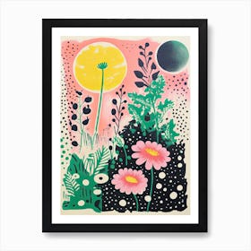 Abstract Botanical Risograph Style 8 Art Print