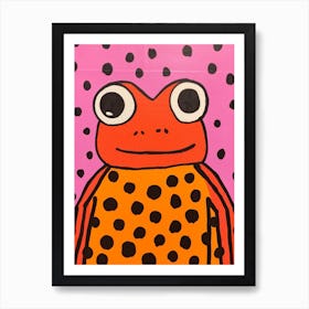 Pink Polka Dot Frog 2 Art Print