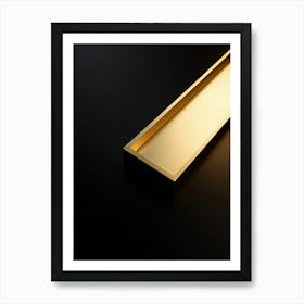 Bright Gold Metallic Border Encompassing A Frame Smooth Texture Contrasts Against Dark Background (6) Art Print