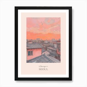 Mornings In Seoul Rooftops Morning Skyline 4 Art Print