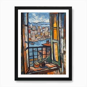 Window View Of Sydney Of In The Style Of Cubism 2 Art Print