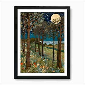 William Morris Rose Night In The Woods Art Print