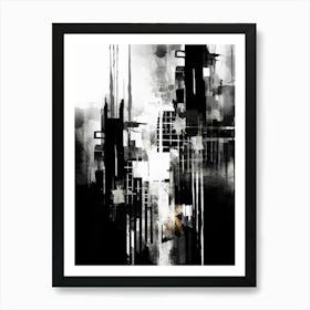 Urban Pulse Abstract Black And White 8 Art Print
