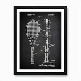 Tennis Racquet, Tennis Racket, Tennis Player Gift, Tennis Gift, Tennis Patent, Tennis Print, Tennis Decor, Vintage Tennis Art, St6581 Art Print