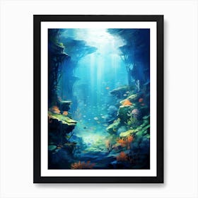 Underwater Abstract Minimalist 5 Art Print