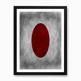 Japan Flag Texture Art Print