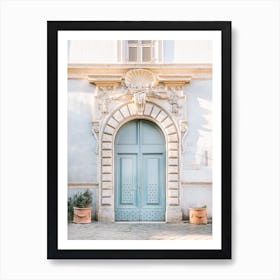 Baby Blue Trastevere Door In Rome Art Print