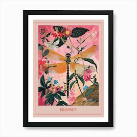 Floral Animal Painting Dragonfly 1 Poster Art Print