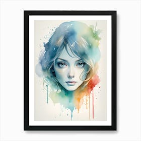 Watercolor Of A Girl 2 Art Print