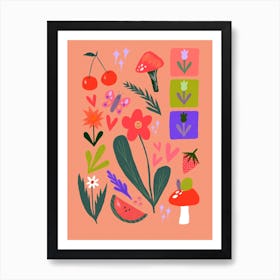 Trippy Flowers Art Print