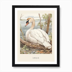 Beatrix Potter Inspired  Animal Watercolour Swan 4 Art Print