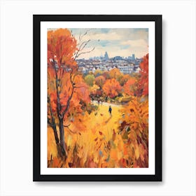 Autumn City Park Painting Primrose Hill London 3 Art Print