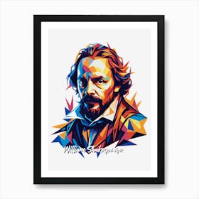 William Shakespeare 01 Portrait WPAP Pop Art Art Print