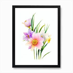 Daffodils Watercolour Flower Art Print