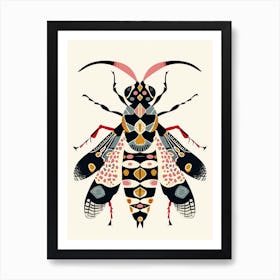 Colourful Insect Illustration Hornet 11 Art Print