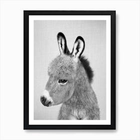 Donkey - Black & White Art Print