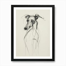 Greyhound Dog Charcoal Line 3 Poster