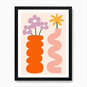 Colorful Flower Vase Print Art Print