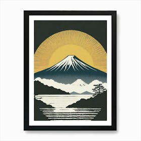 Firefly A Serene Scene Of Mount Fuji At Sunrise Ukiyo E Style 35908 Verbessert Sr Art Print