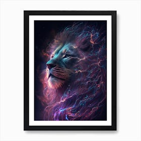 Magical Lion Universe Art Print