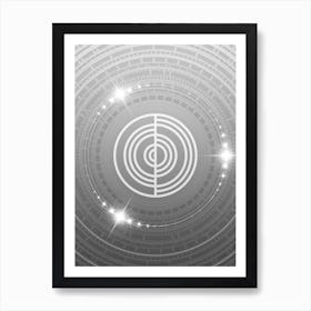 Geometric Glyph in White and Silver with Sparkle Array n.0060 Art Print