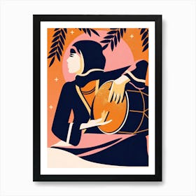 Arabic Woman With Drum Art Print