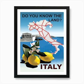 Italy, Map On The Coast Art Print