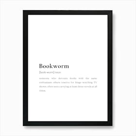 Bookworm Funny Definition Wall Art Print