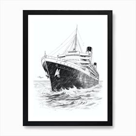 Titanic Sinking Ship Illustration 6 Art Print