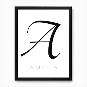Amelia Typography Name Initial Word Art Print