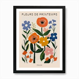 Spring Floral French Poster  Phlox Art Print