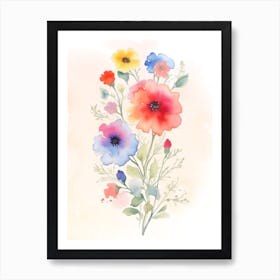 Watercolor Flowers 7 Art Print