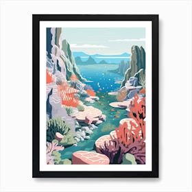 Great Barrier Reef, Australia, Graphic Illustration 3 Art Print