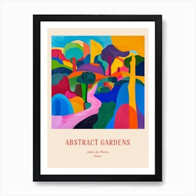 Colourful Gardens Jardin Des Plantes France 2 Red Poster Art Print